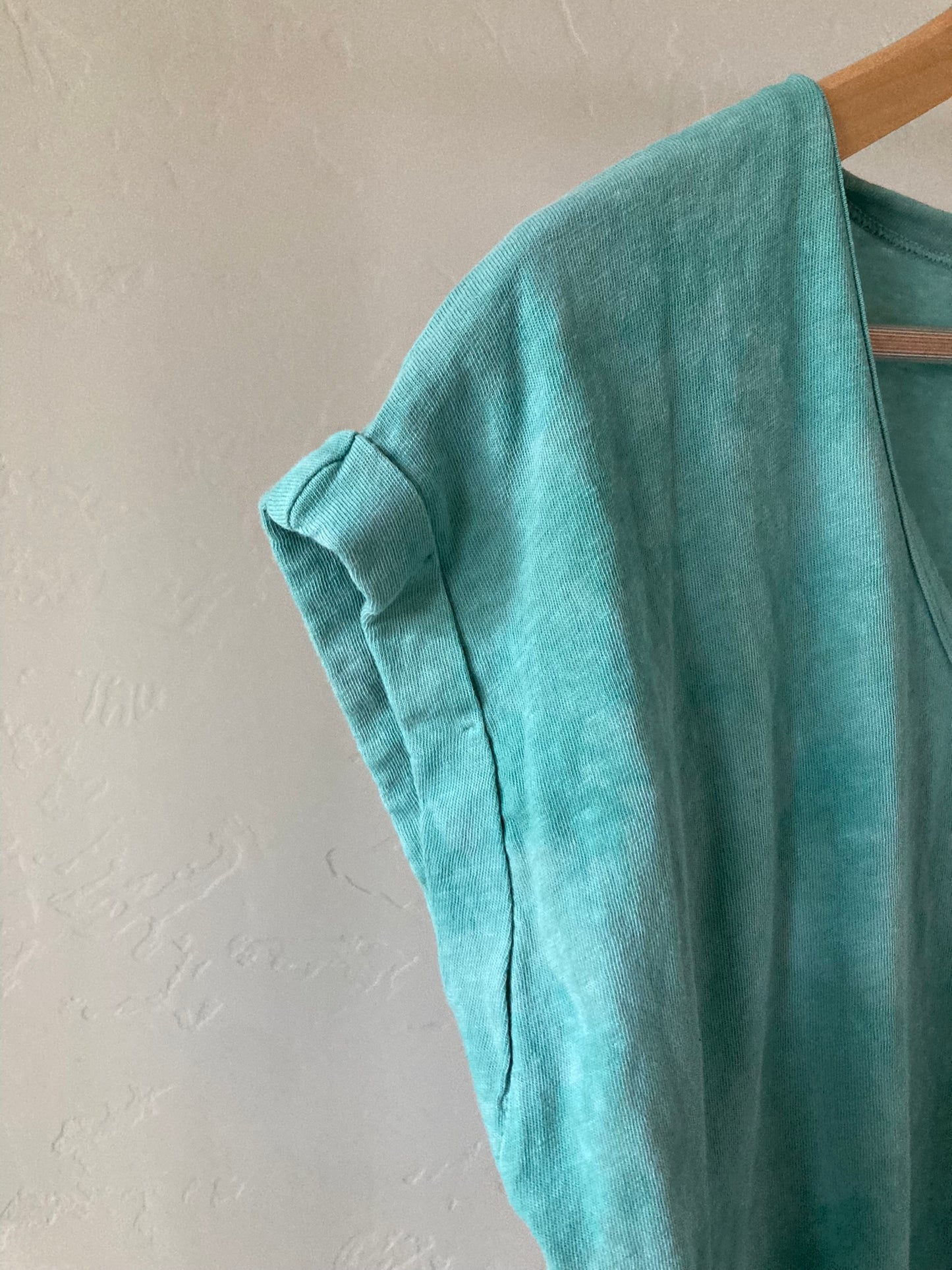 Celadon Scoop Neck Tee- M