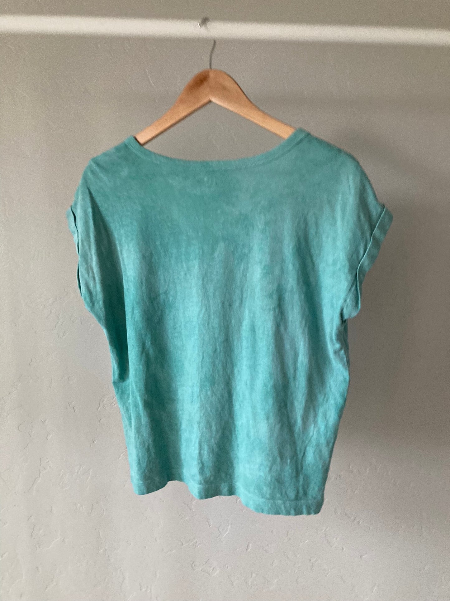 Celadon Scoop Neck Tee- M