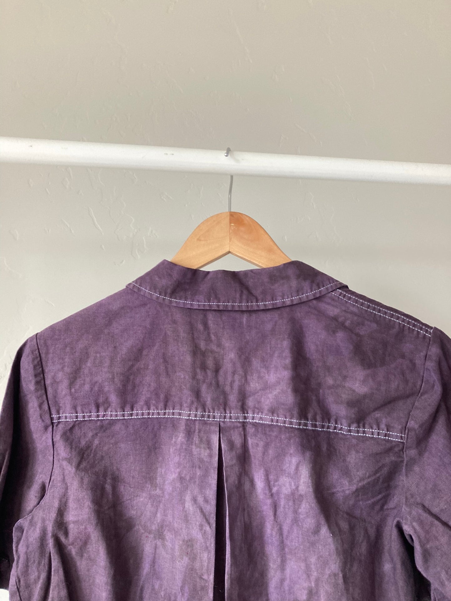 Short Sleeve Linen Blend Top- M