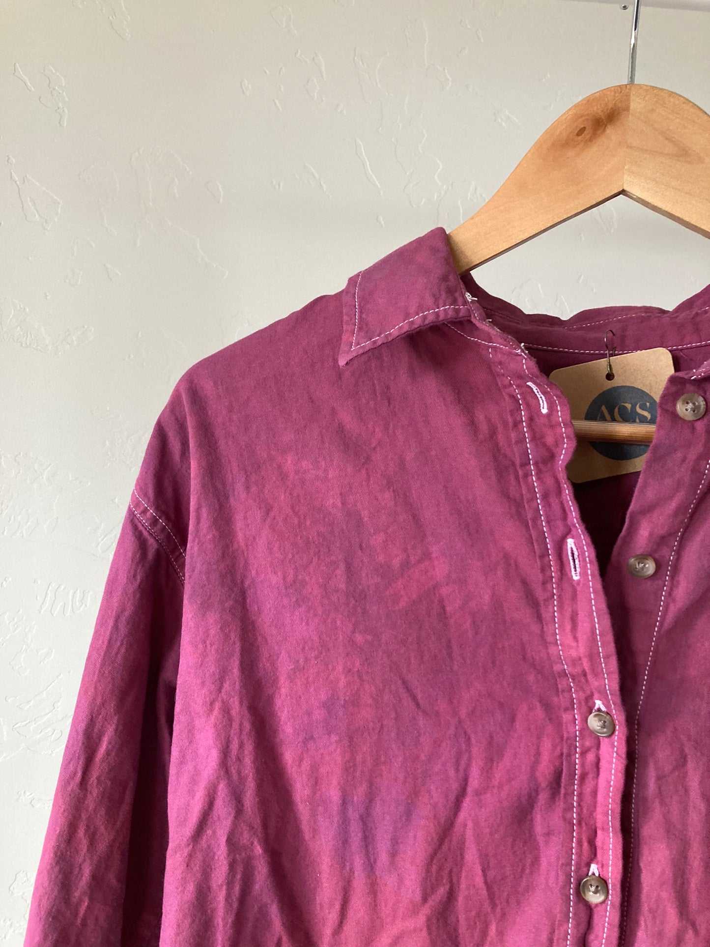Burgundy Button-Up- XS