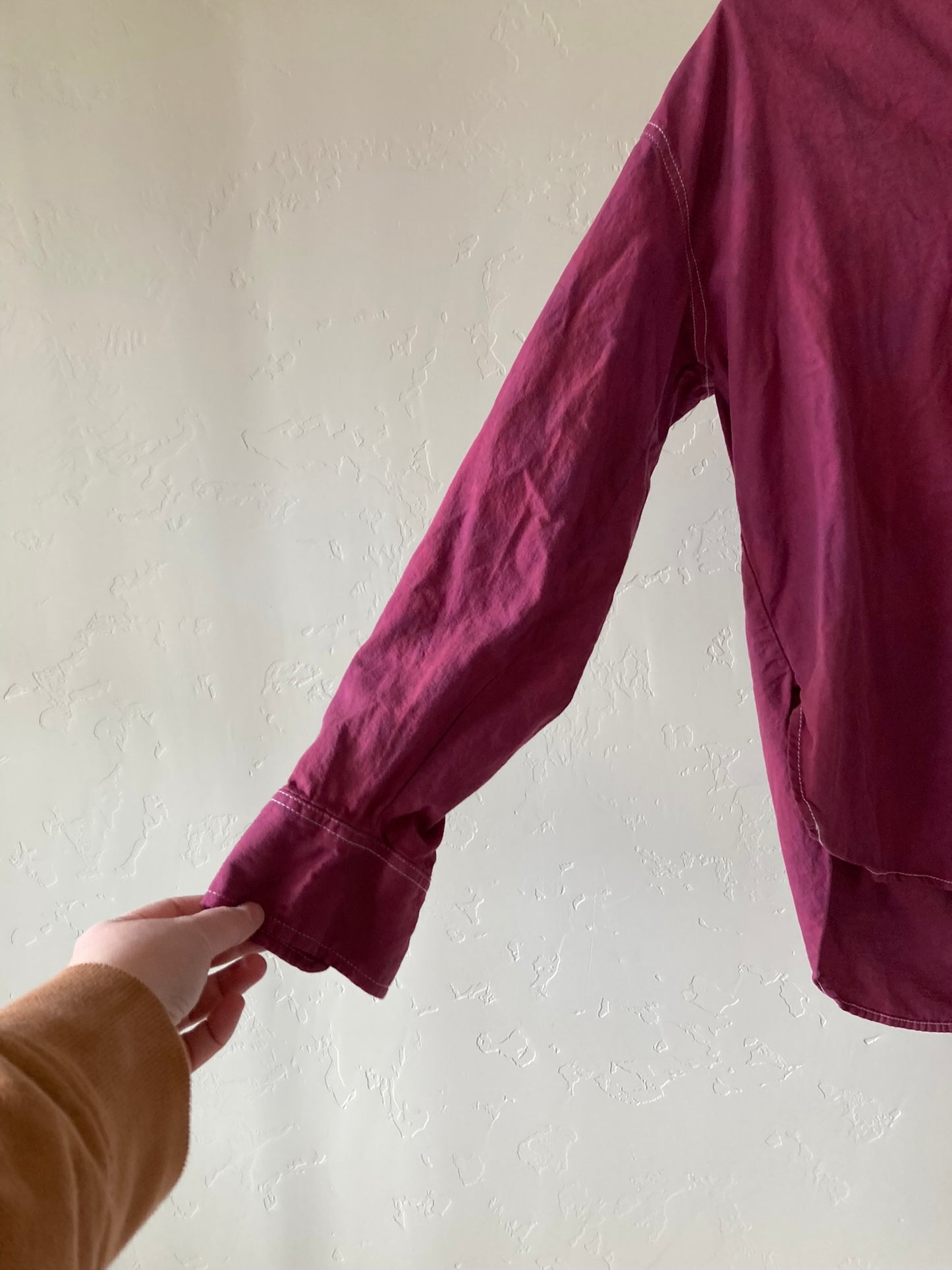 Burgundy Button-Up- XS