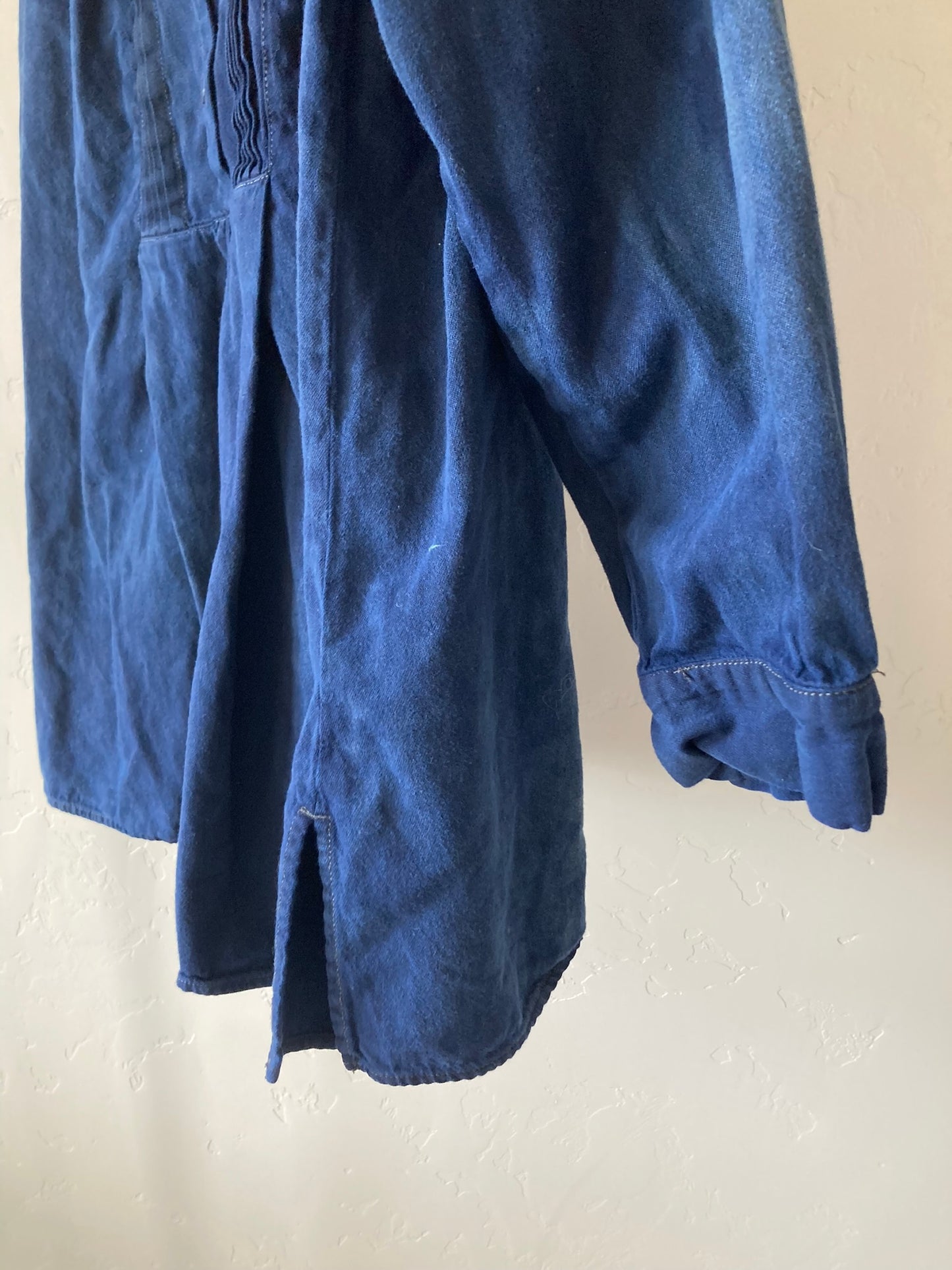 Navy Pleated Blouse- XL