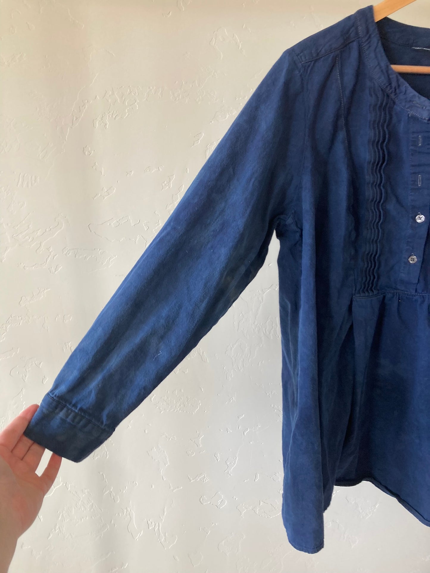 Navy Pleated Blouse- XL