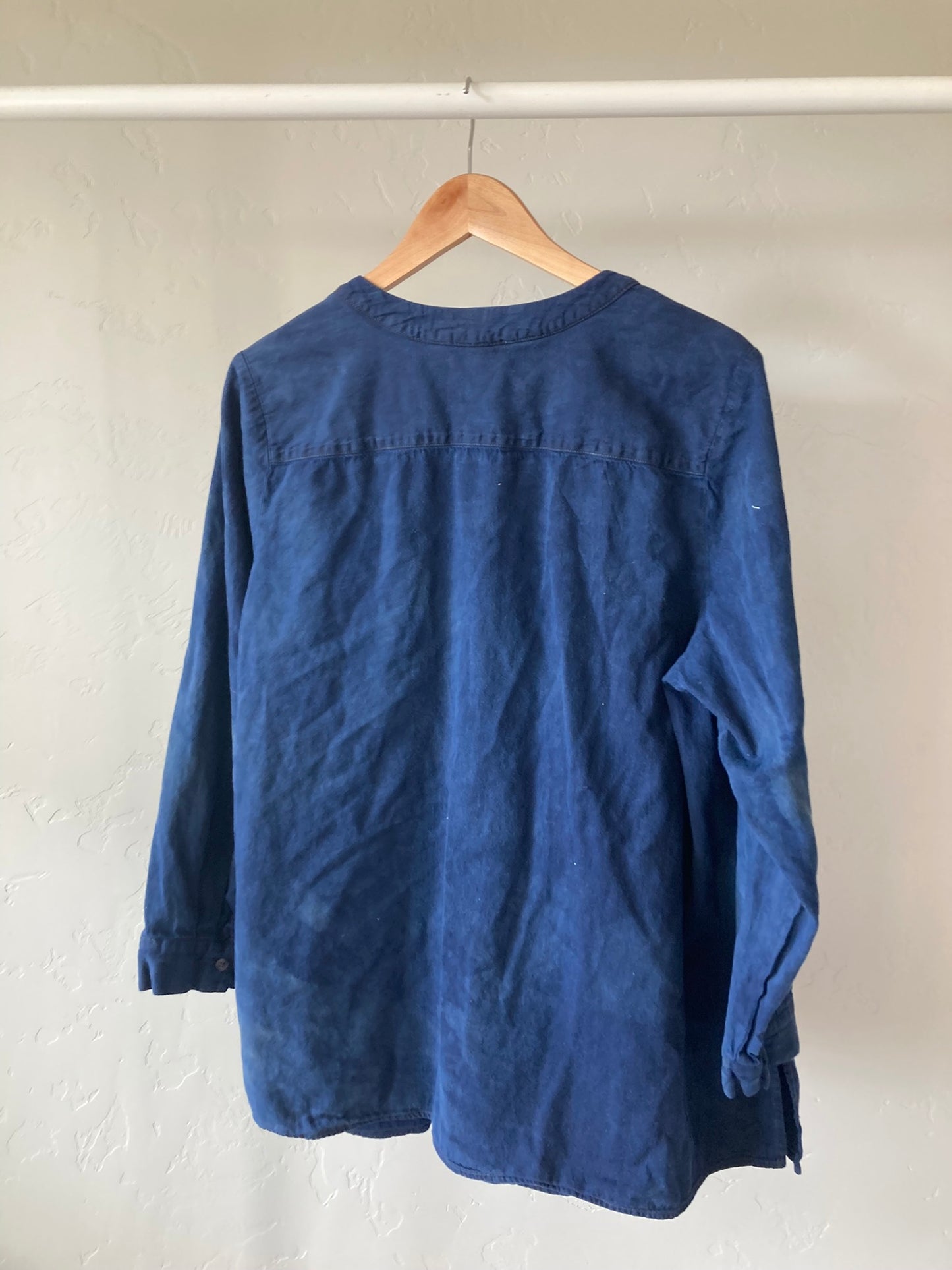 Navy Pleated Blouse- XL