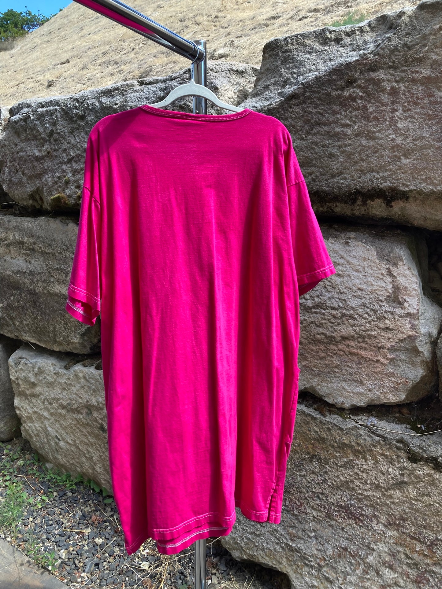 Hot Pink Tee Dress- 2X