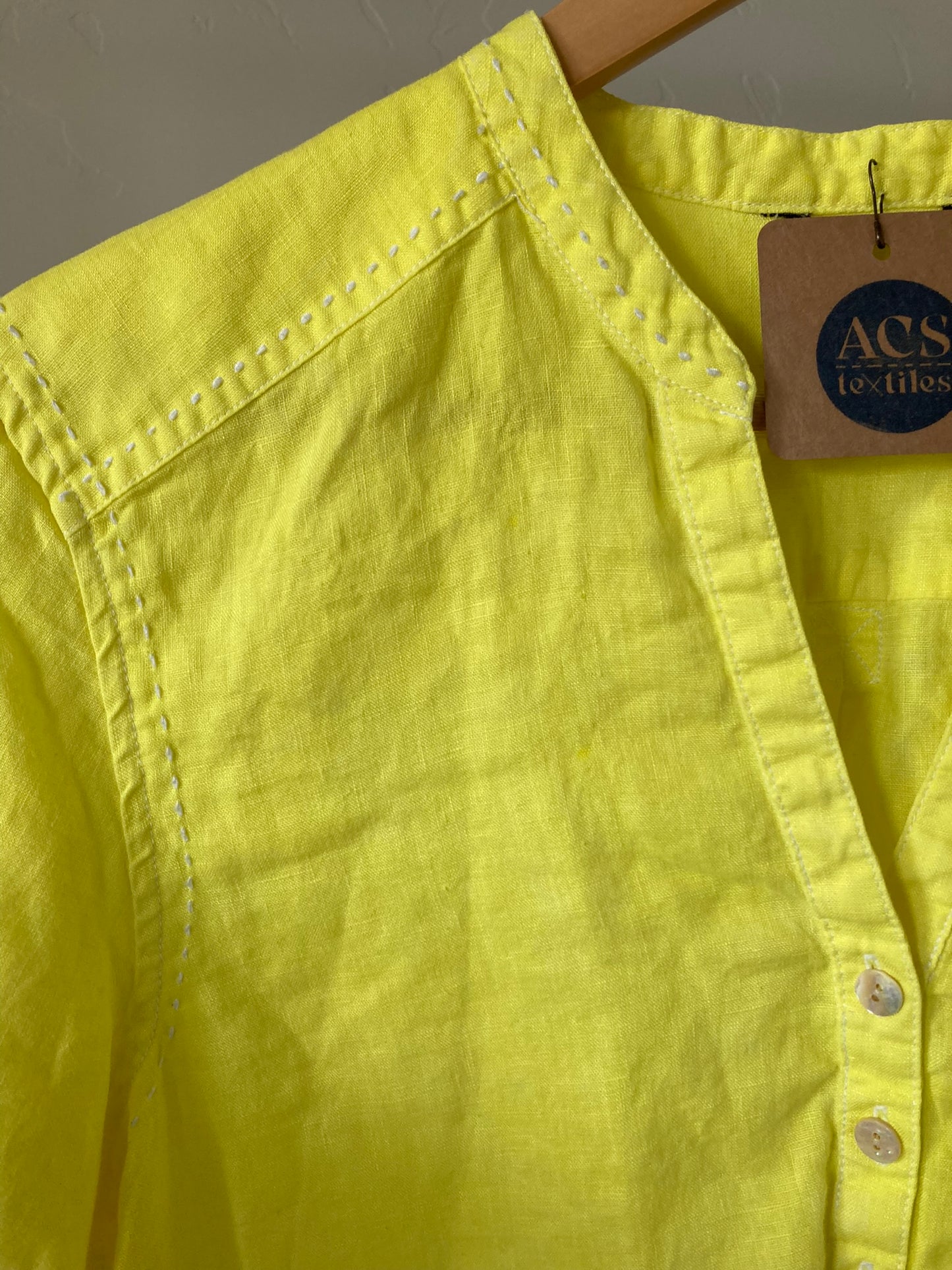 Bright Yellow Linen Top- M