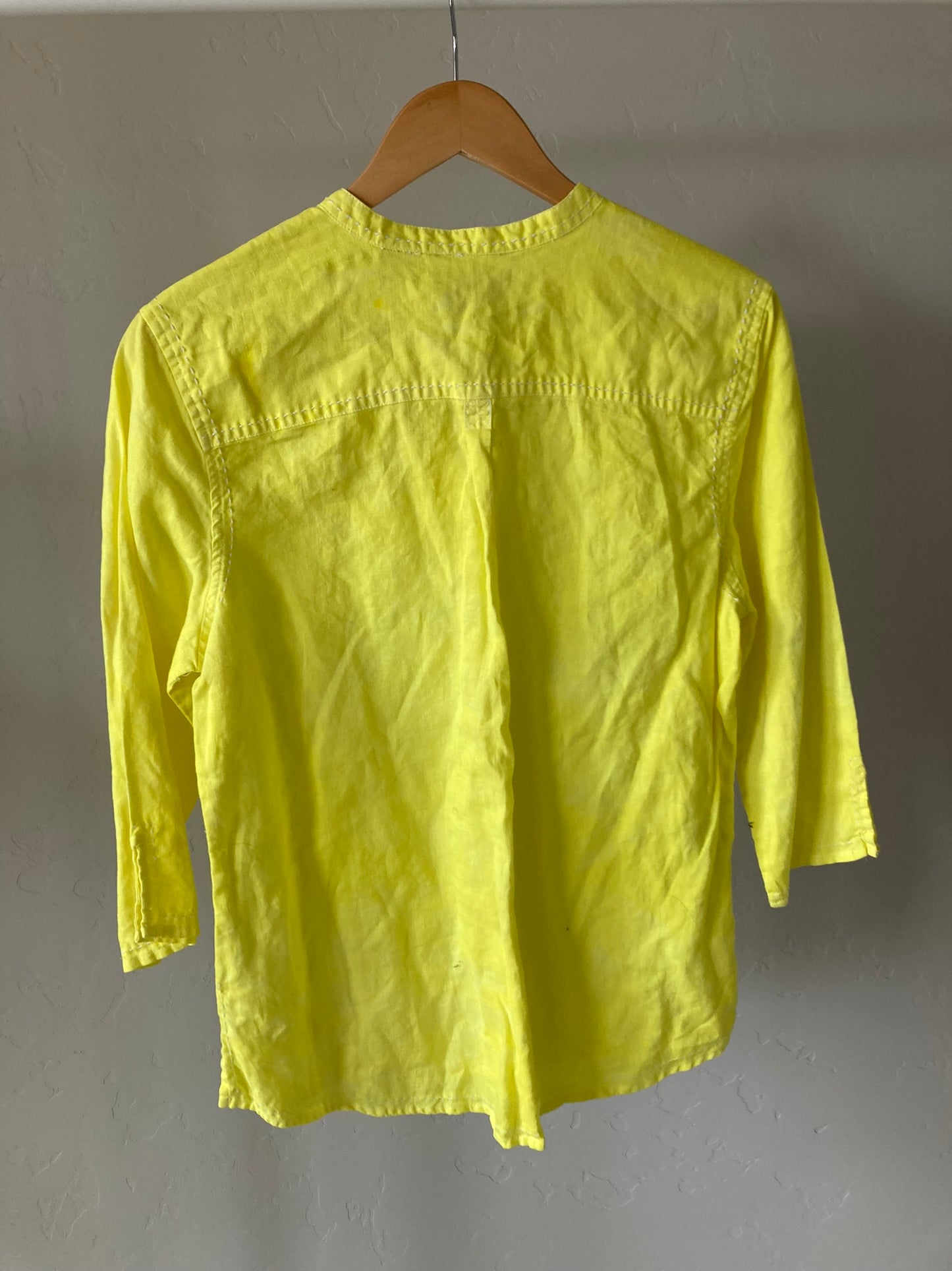 Bright Yellow Linen Top- M