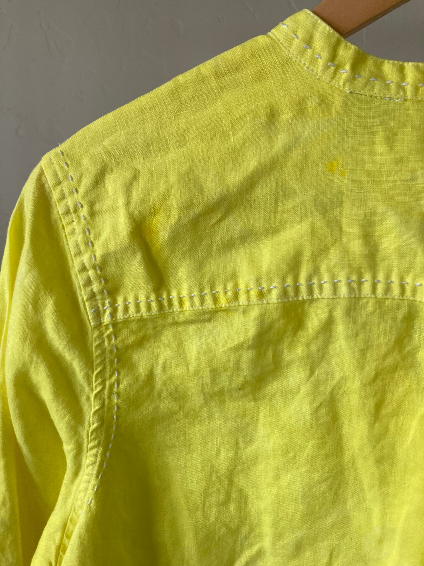 Bright Yellow Linen Top- M