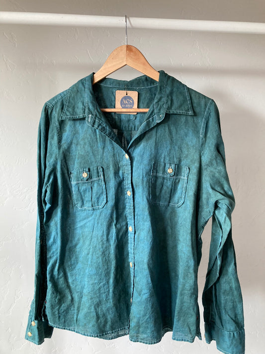 Linen Blend Button-Up- XL