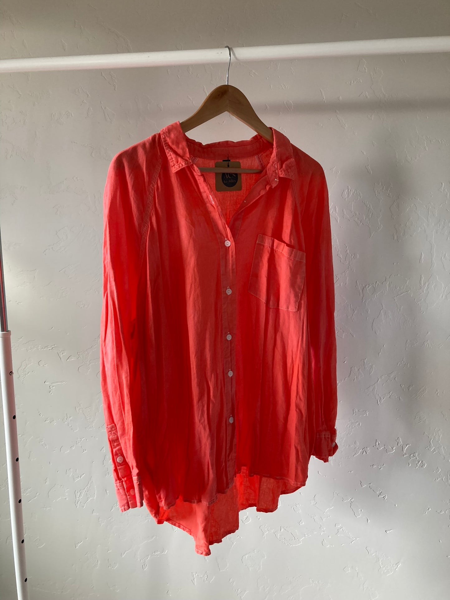 Salmon Button-Up- XXL