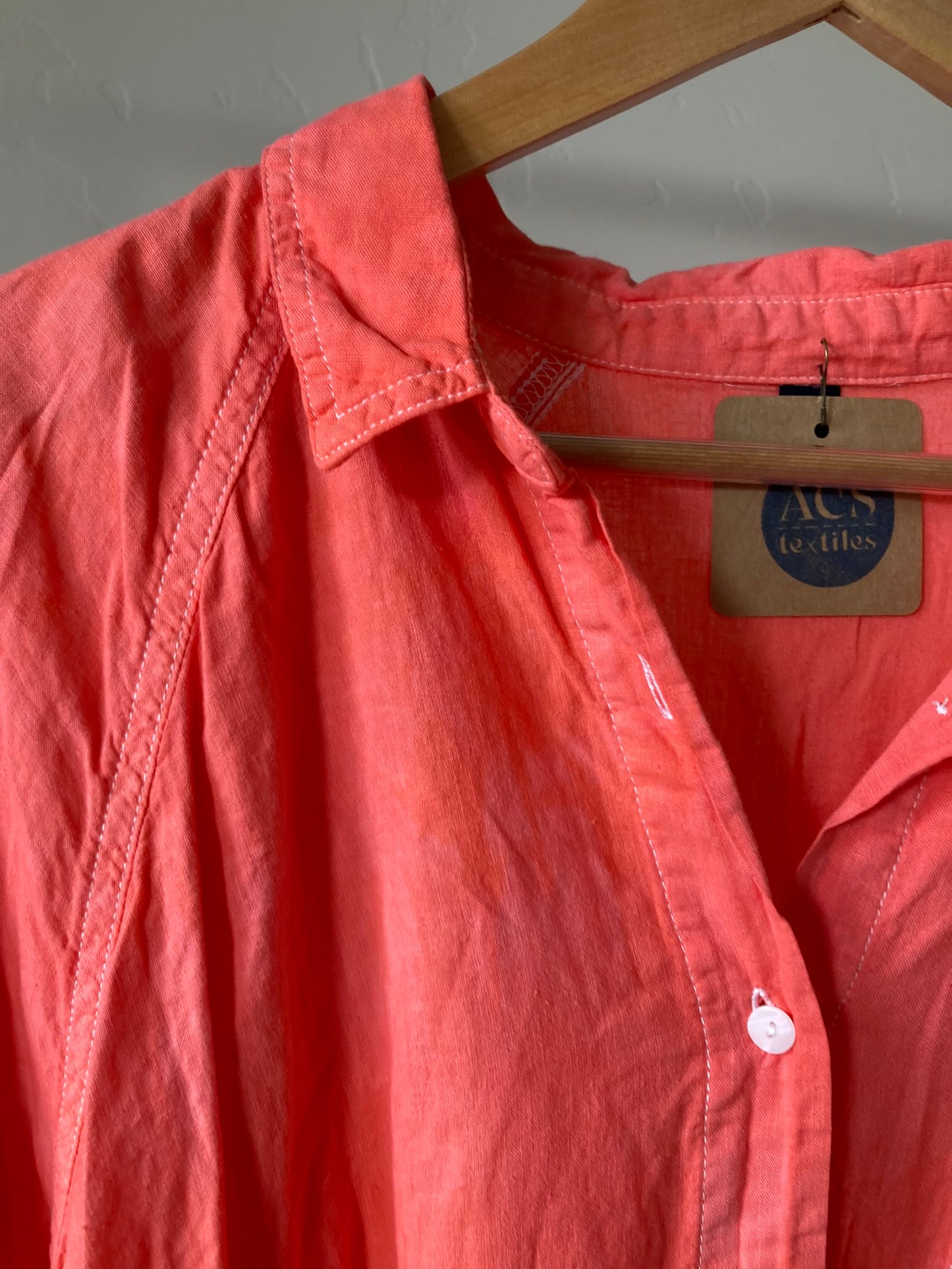 Salmon Button-Up- XXL