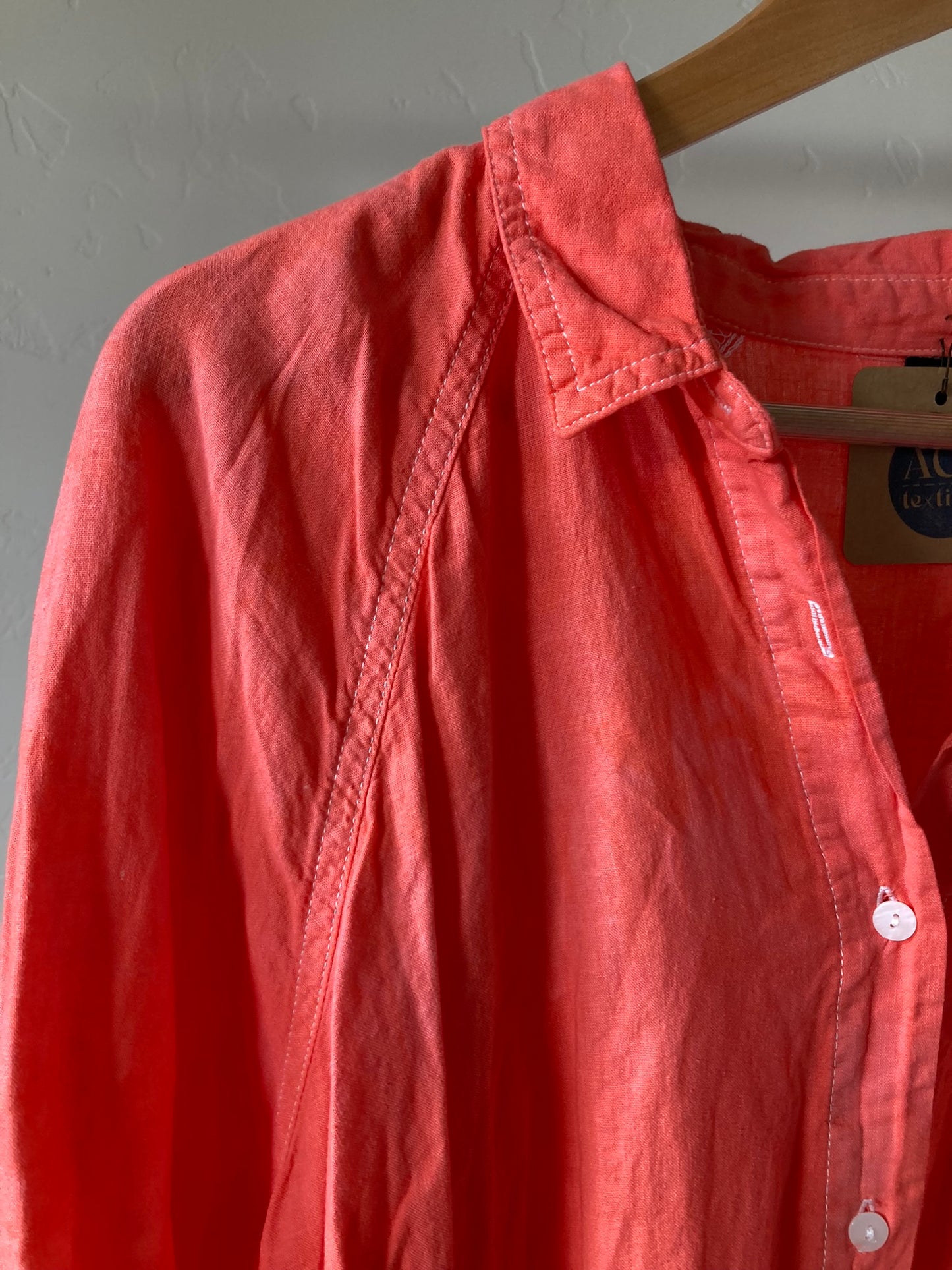 Salmon Button-Up- XXL