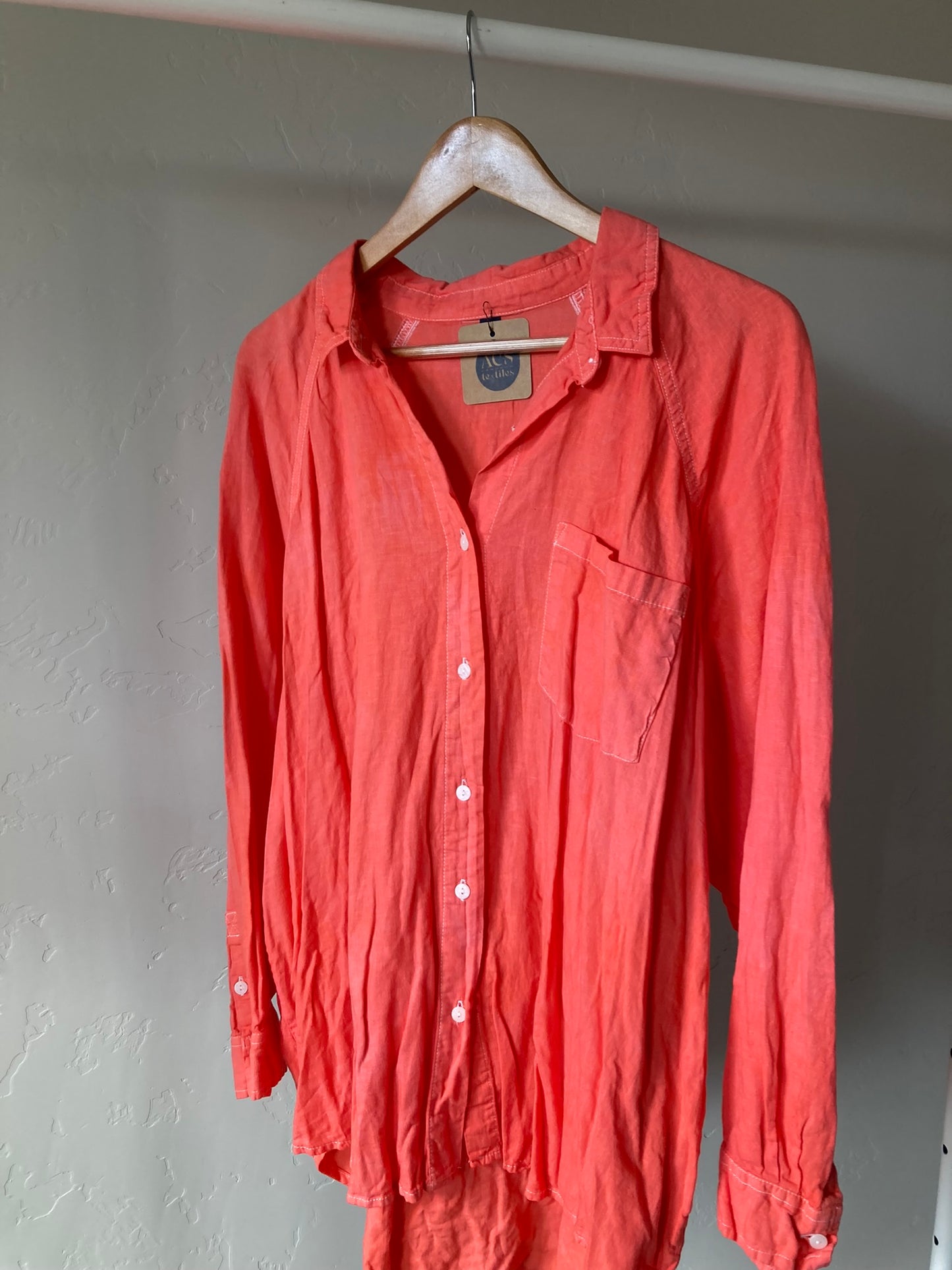 Salmon Button-Up- XXL