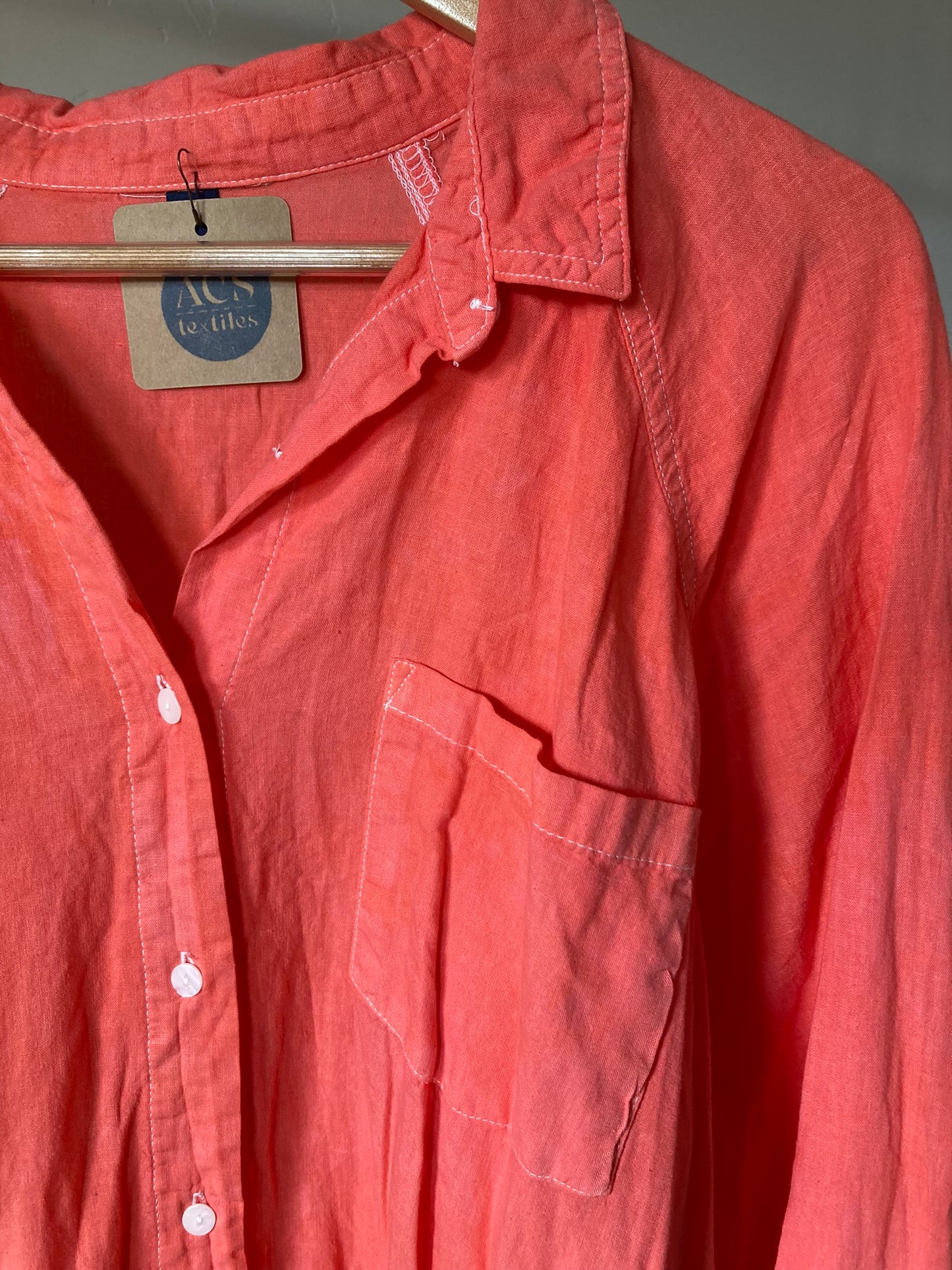 Salmon Button-Up- XXL