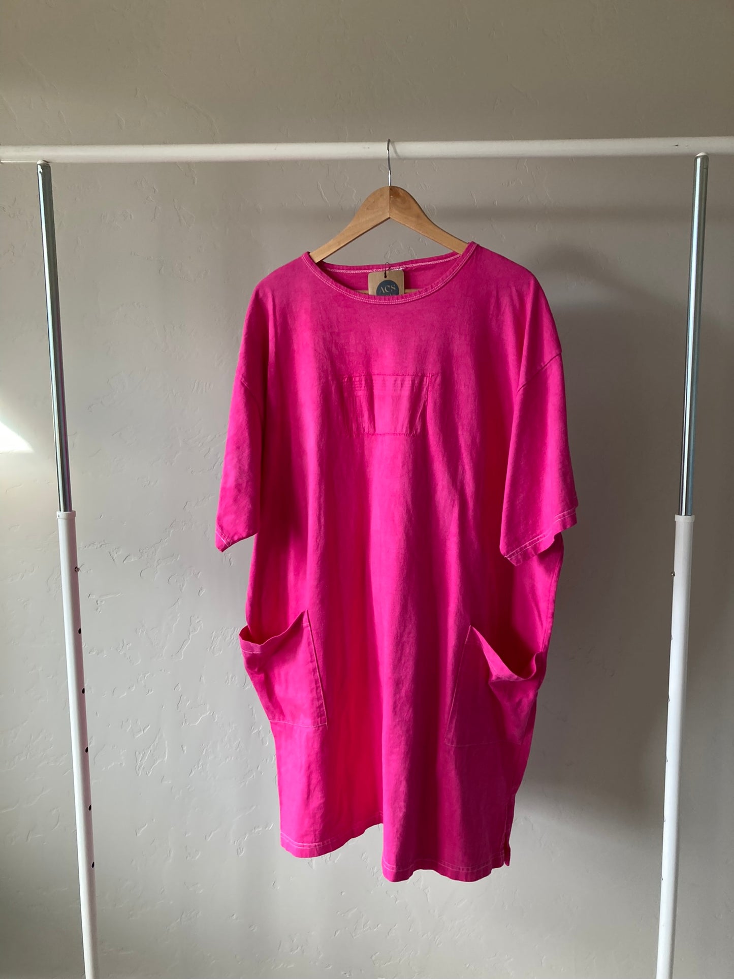 Hot Pink T-Shirt Dress- 2X ACS textiles Hot Pink T-Shirt Dress- 2X ACS textiles