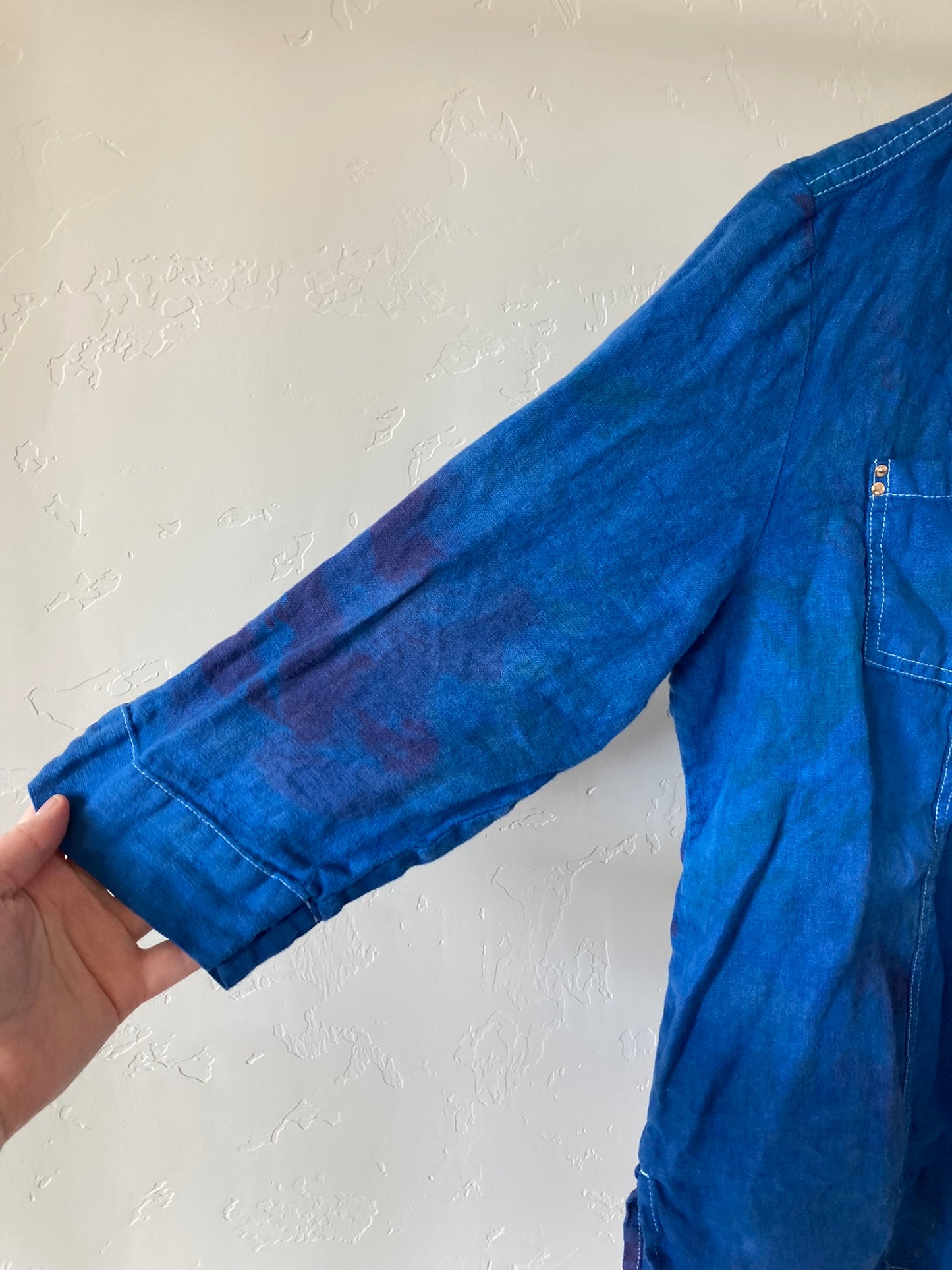 Linen Watercolor Blouse- XL