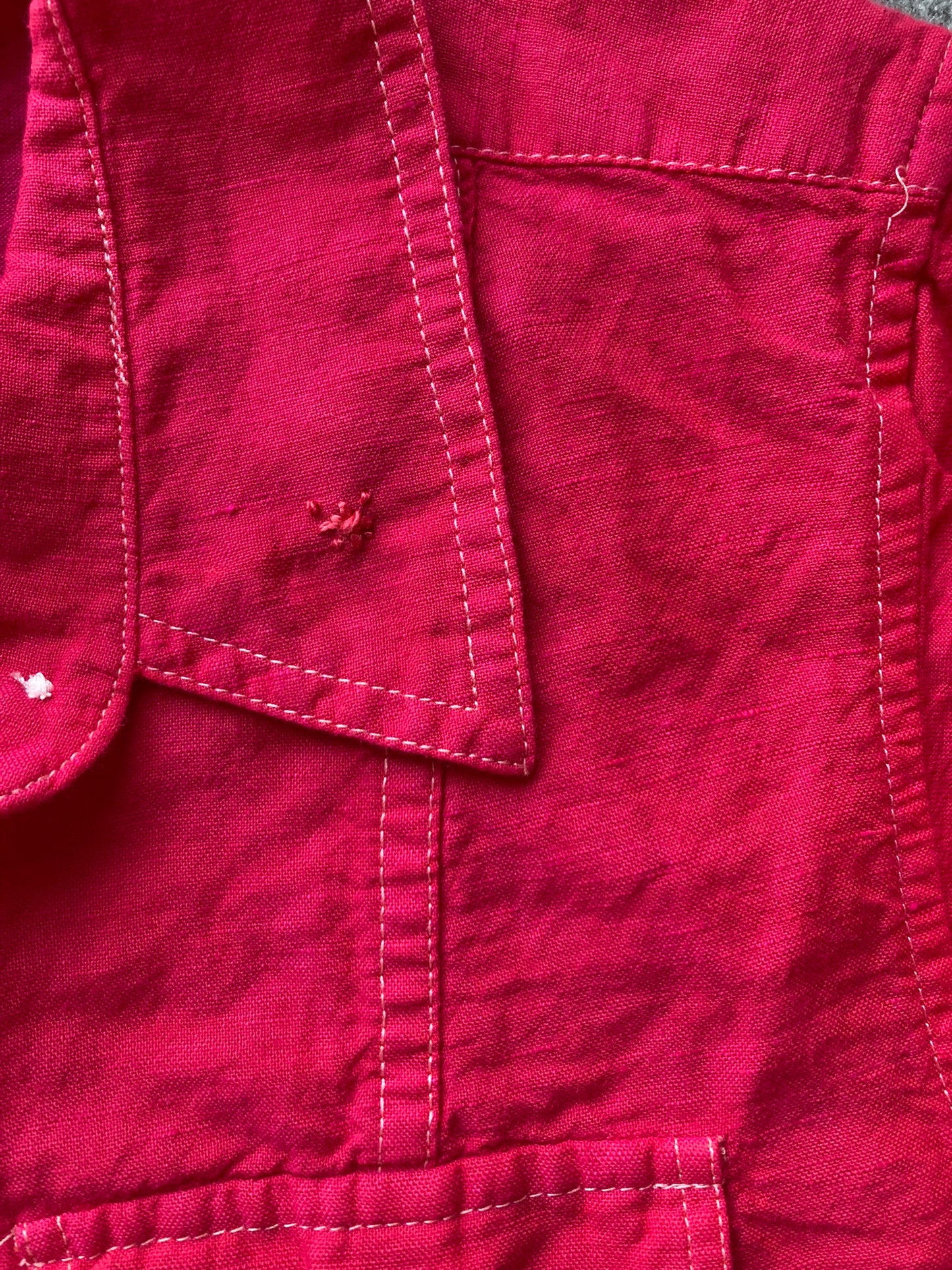 Hot Pink Linen Button-Up- L