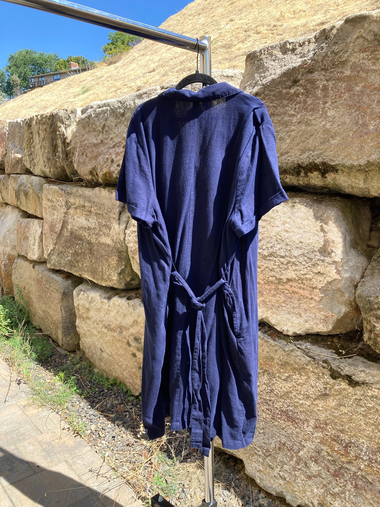 Navy Shirt Dress- 3X