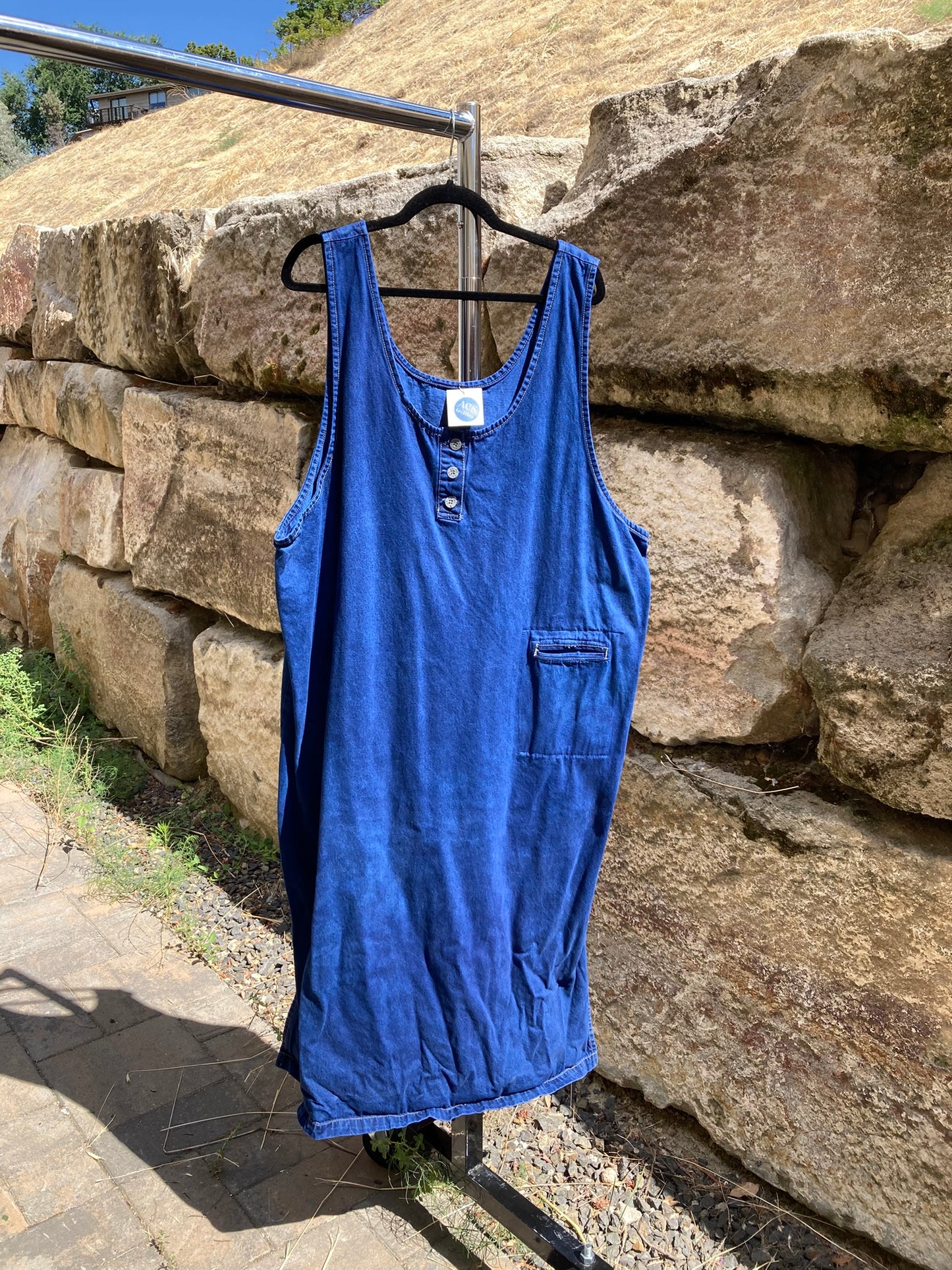 Denim Overall Dress- 3X