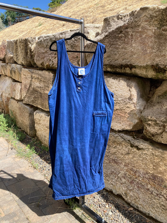 Denim Overall Dress- 3X