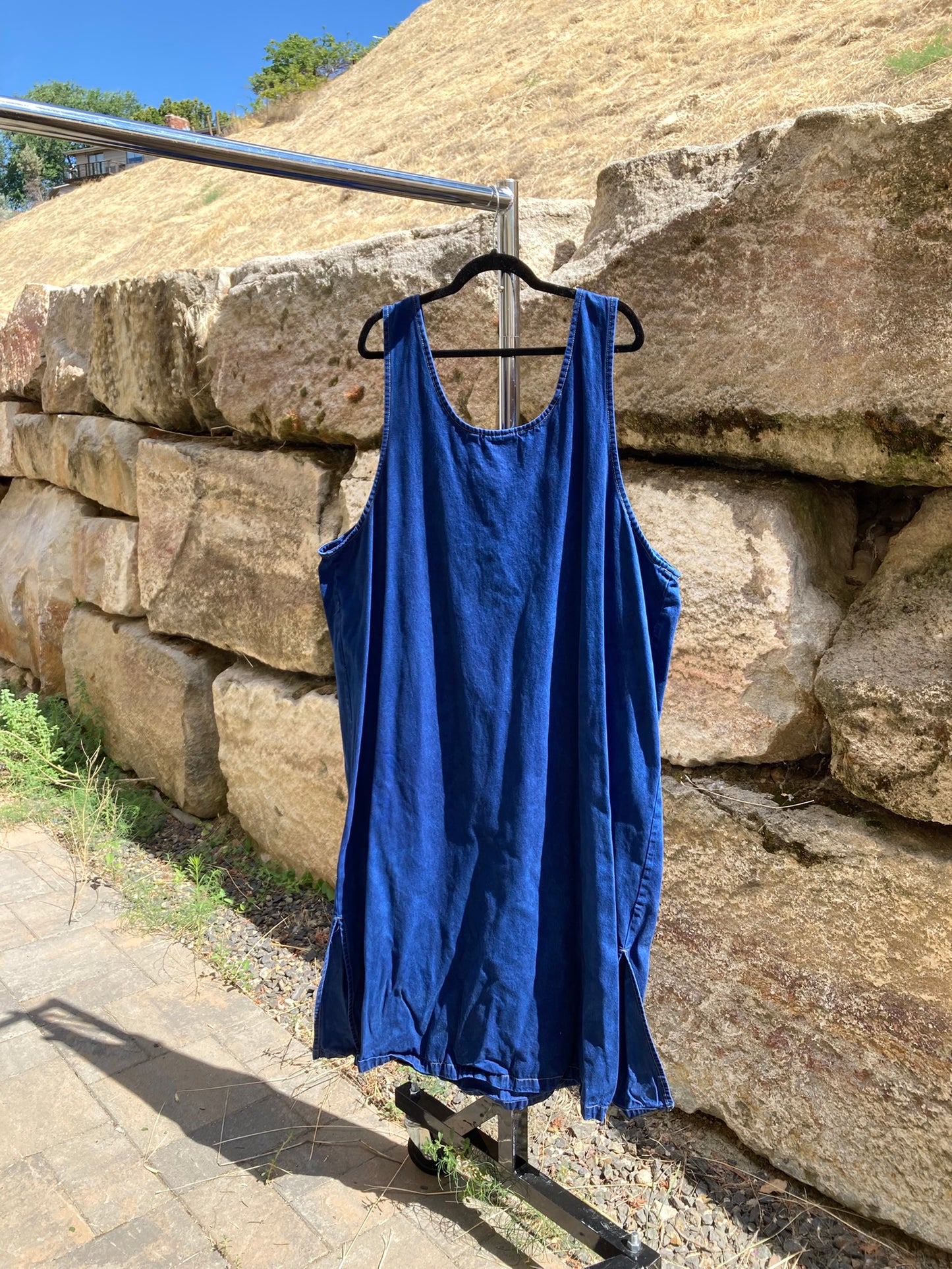 Denim Overall Dress- 3X