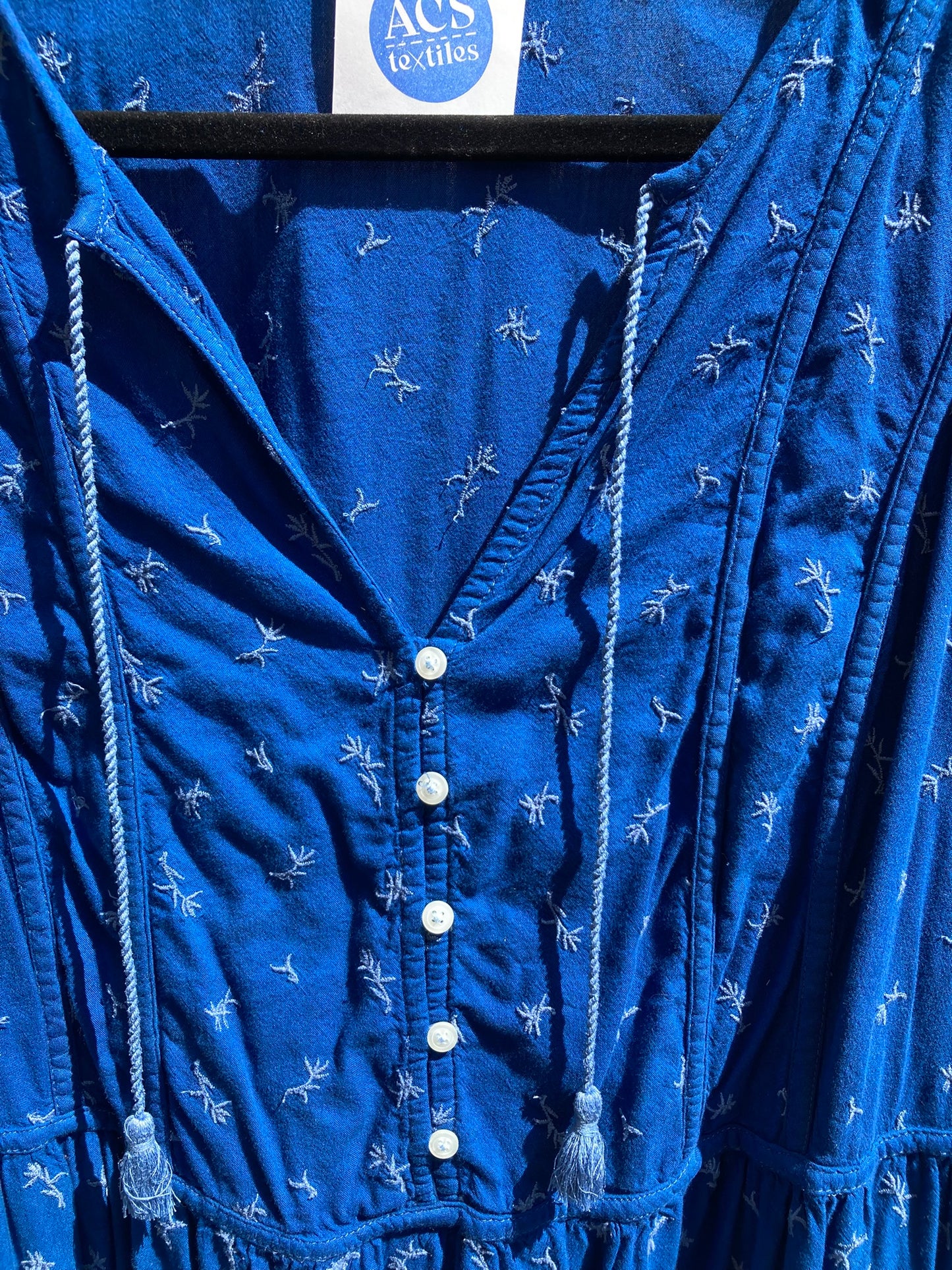 Cobalt Peasant Dress- 2X