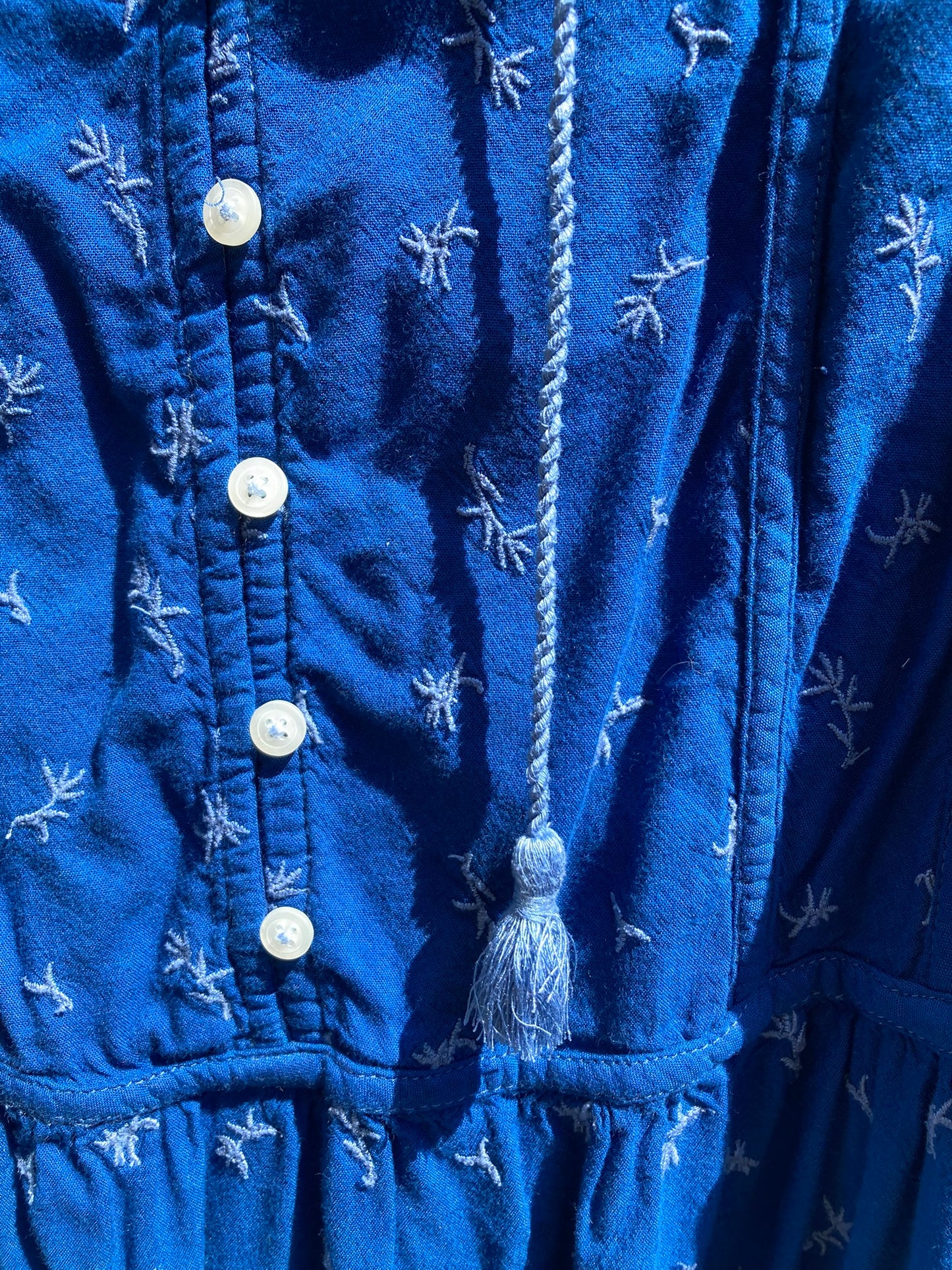 Cobalt Peasant Dress- 2X