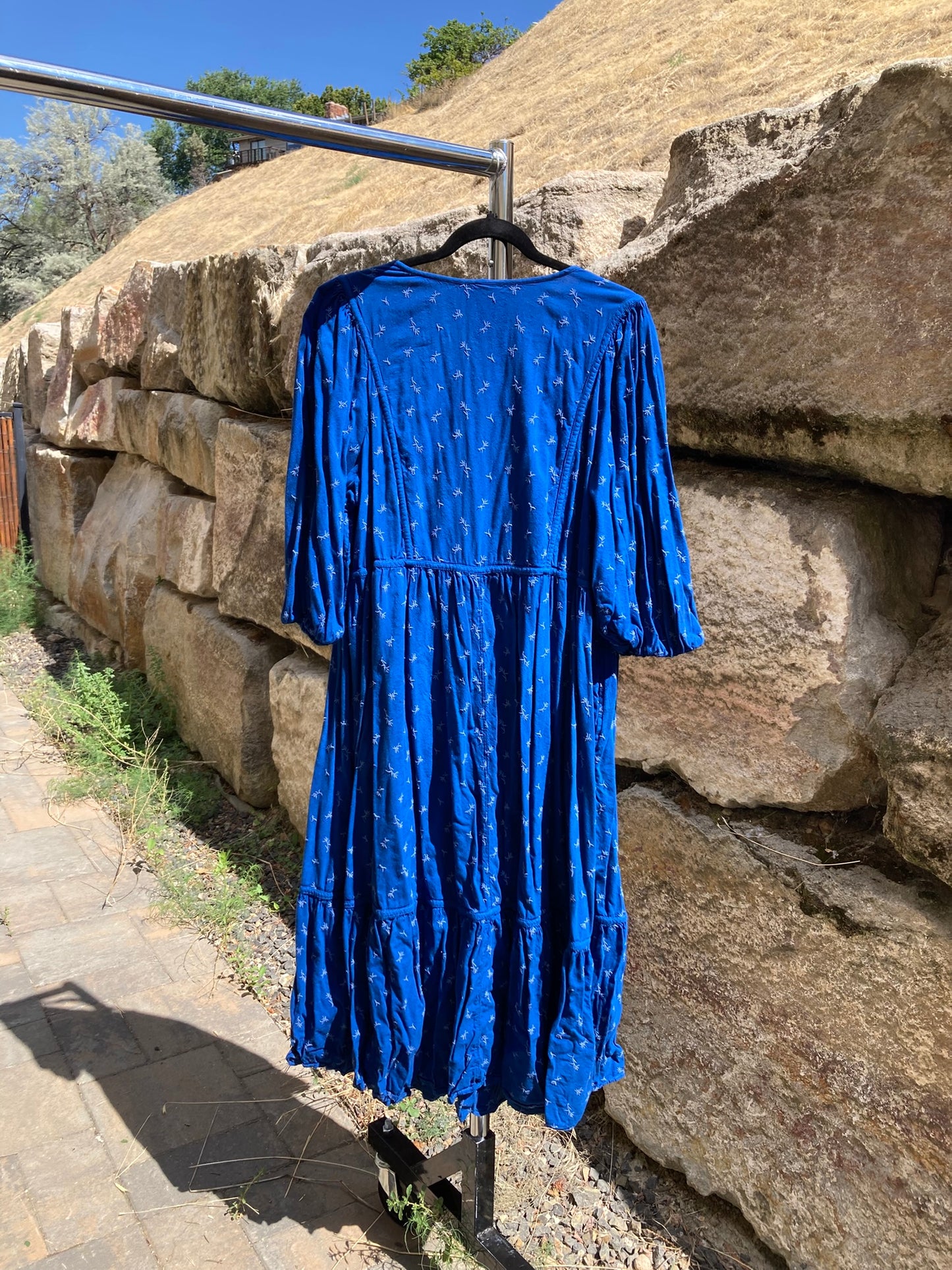 Cobalt Peasant Dress- 2X