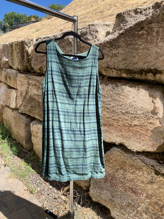 Sea Green Striped Dress- XL