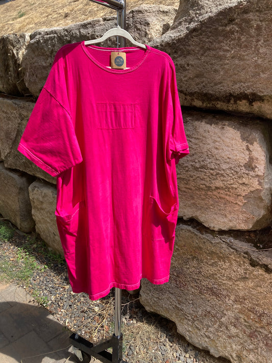 Hot Pink Tee Dress- 2X