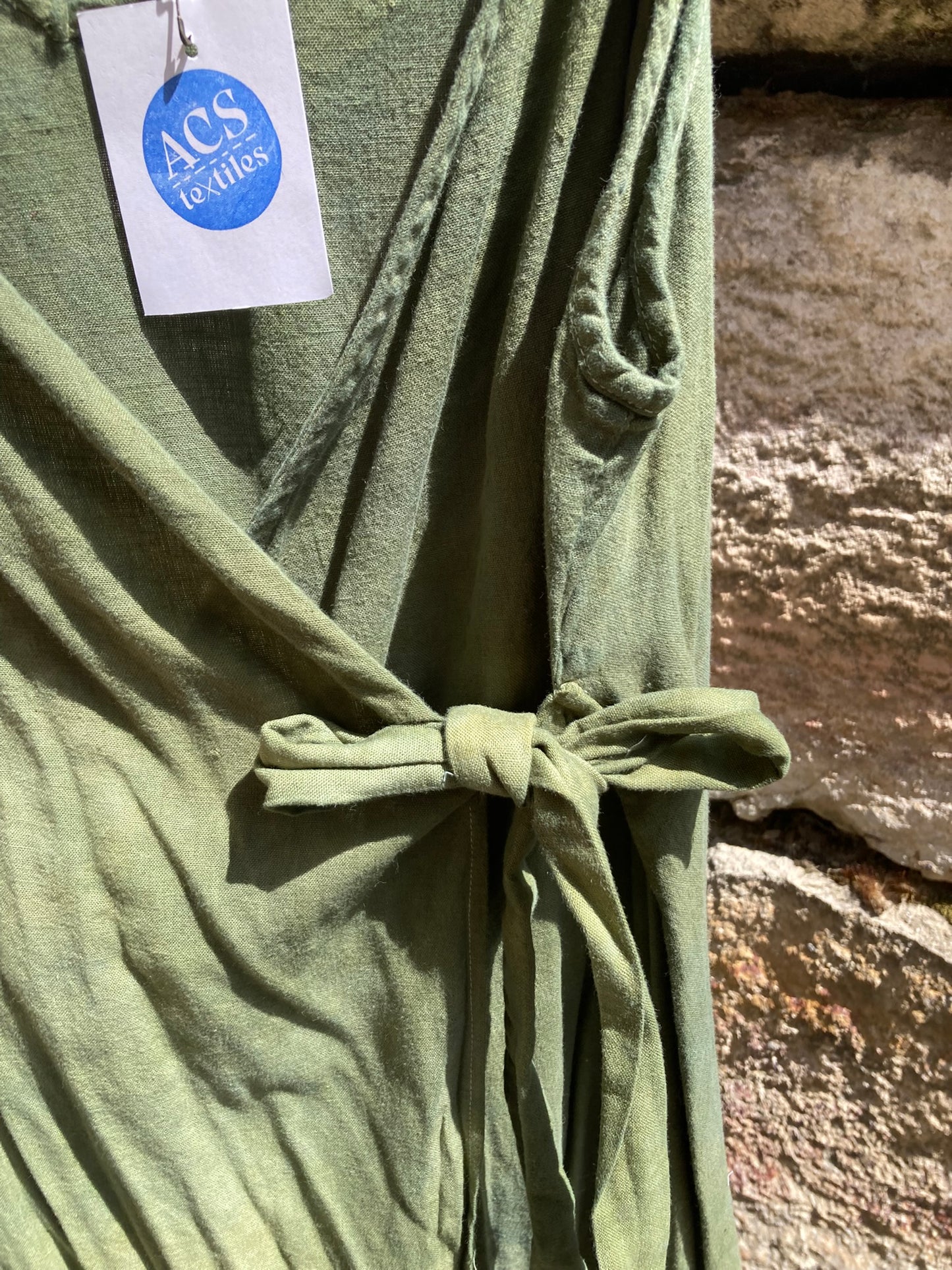 Green Wrap Dress- L