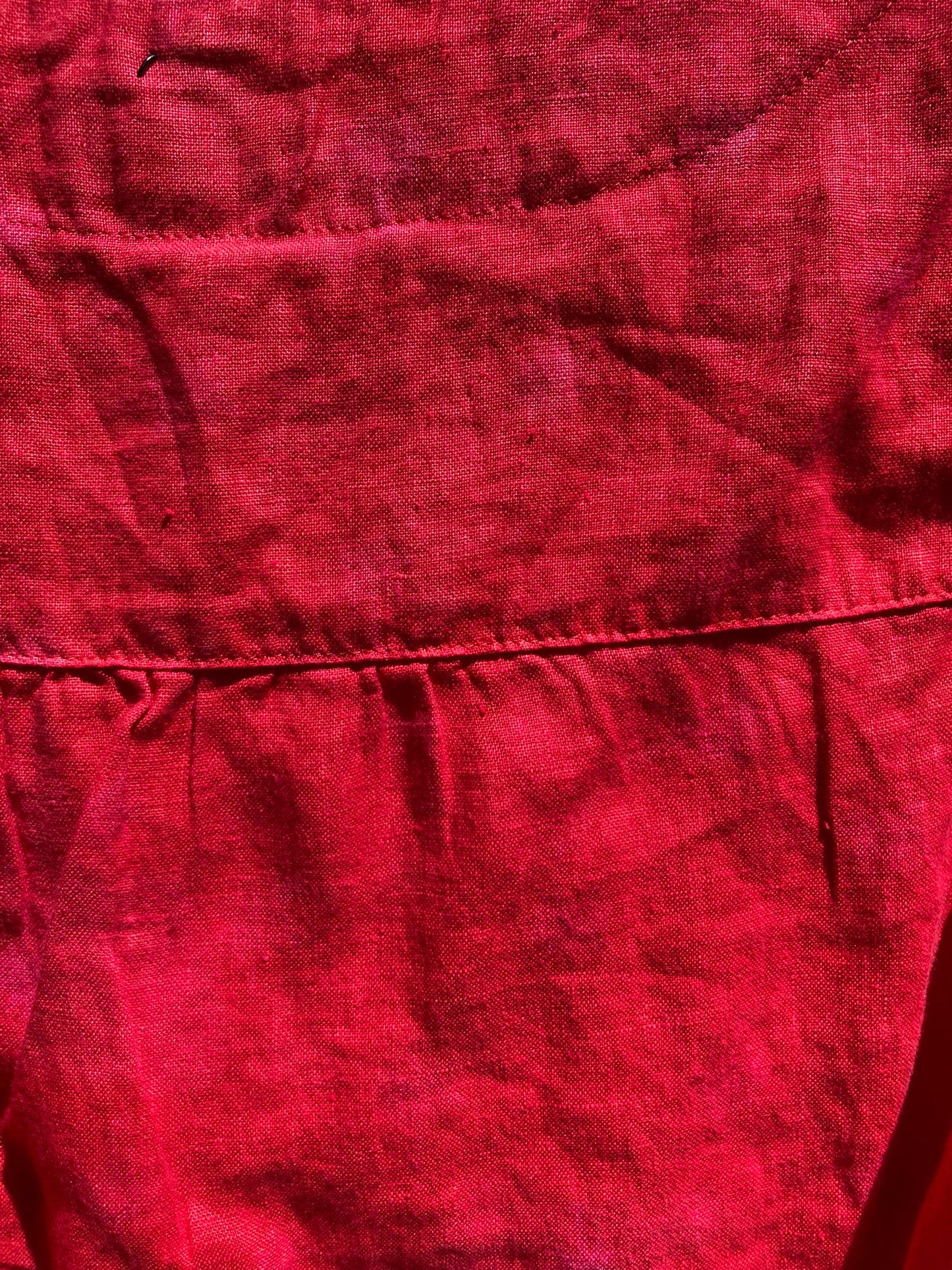 Red Linen Dress- S