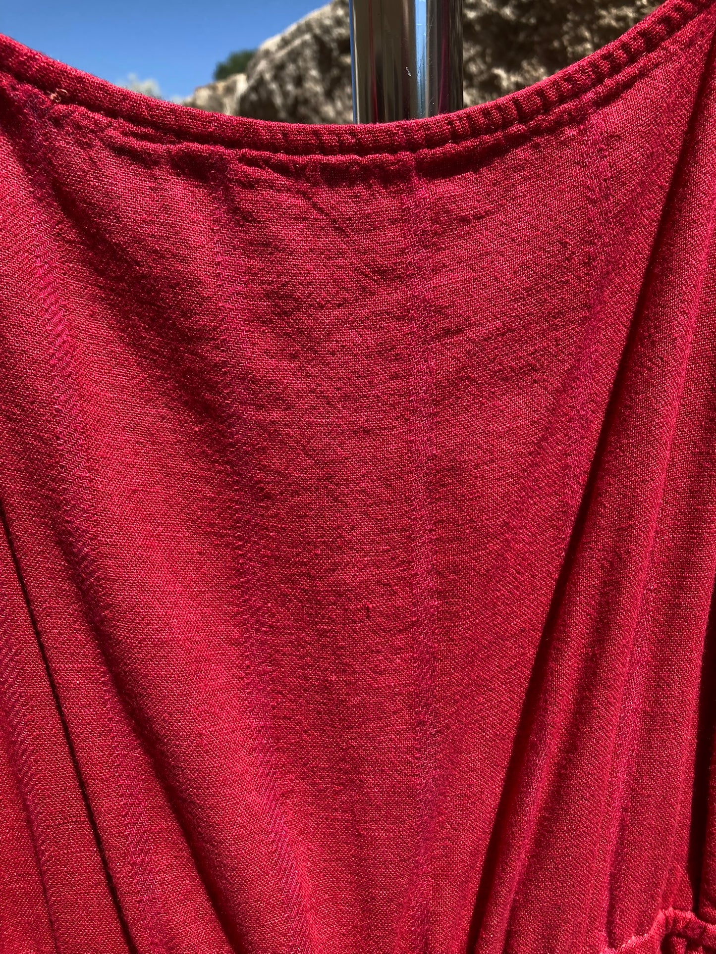 Red Striped Jumpsuit- L