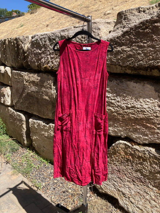 Pomegranate Floral Dress- S