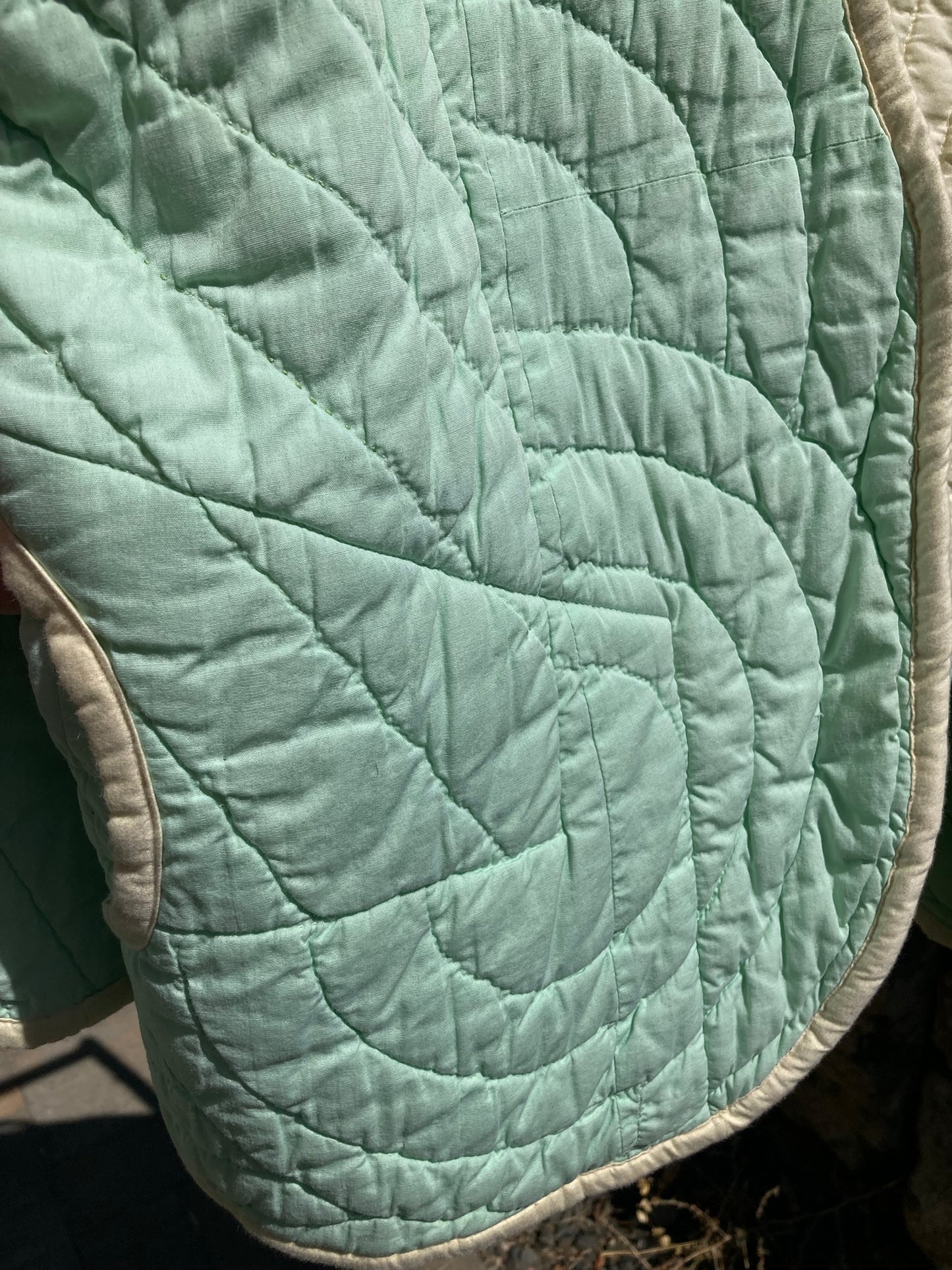 Mint Green Cropped Quilt Coat
