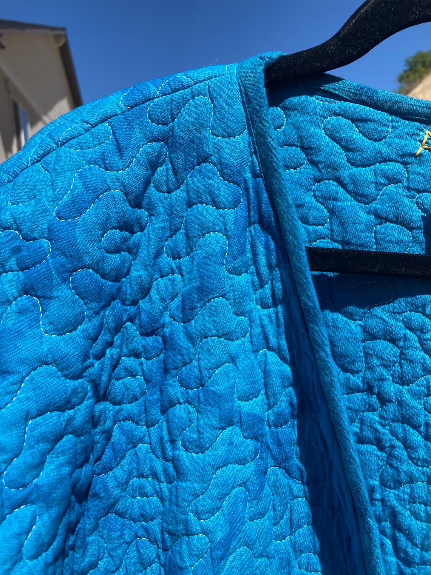 XL quilt coat closeup
