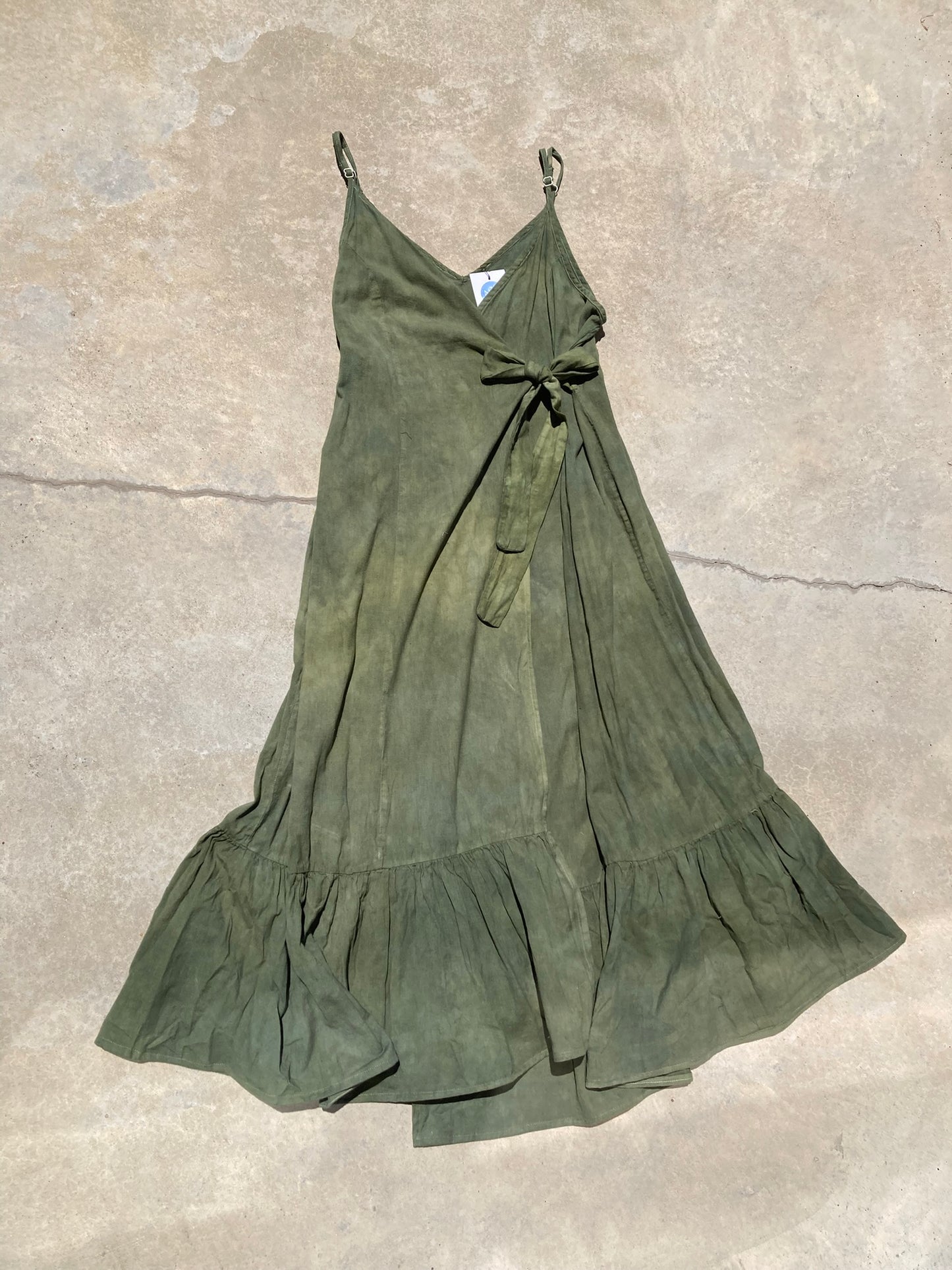 Green Wrap Dress- L