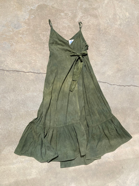 Green Wrap Dress- L