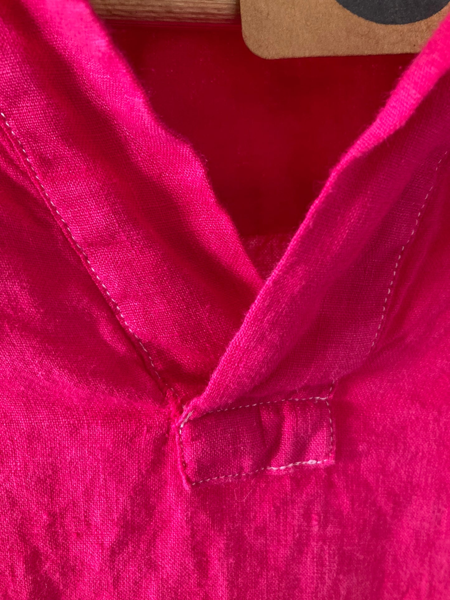 Hot Pink Linen Top- M