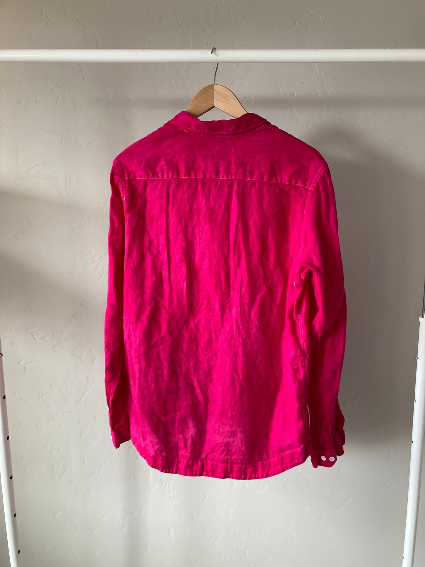 Hot Pink Linen Top- M